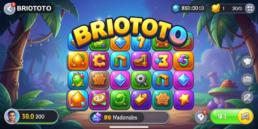 Screenshot BRIOTOTO menampilkan gameplay seru dalam mencocokkan benda.