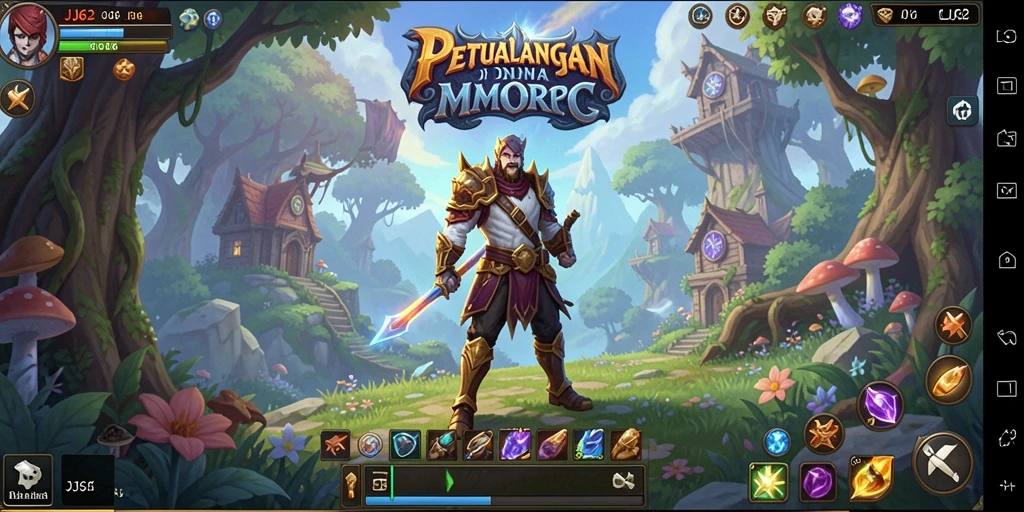 Tampilan menarik dari gameplay fantastis di JJ62 MMORPG.