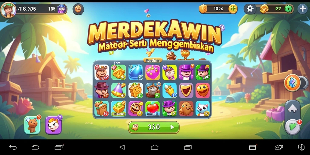 Tangkapan layar gameplay MERDEKAWIN, menunjukkan keseruan mencocokkan item.