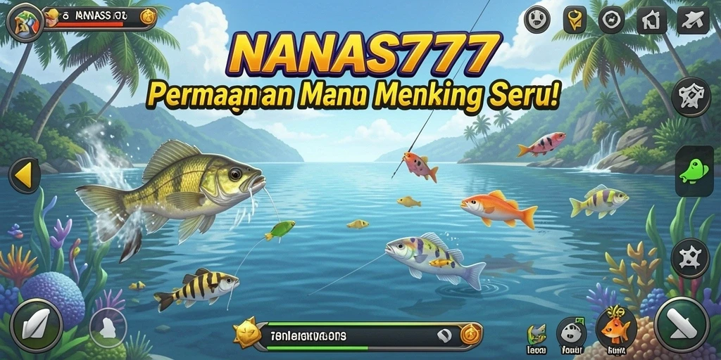 Tampilan gameplay menangkap ikan di lautan yang menakjubkan.