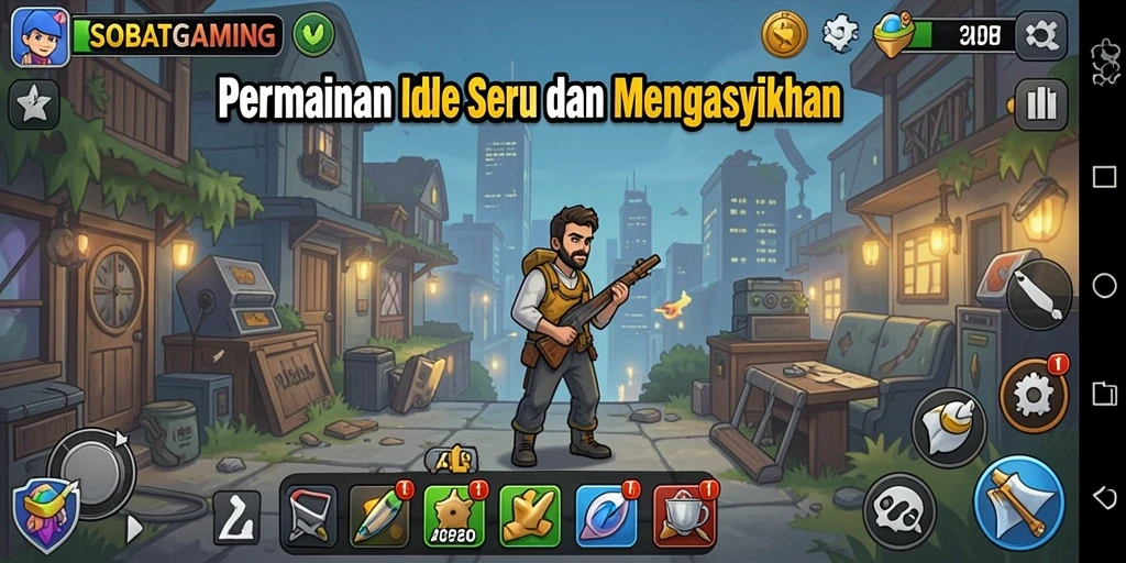 Tampilan gameplay SOBATGAMING yang menarik dengan elemen Idle.