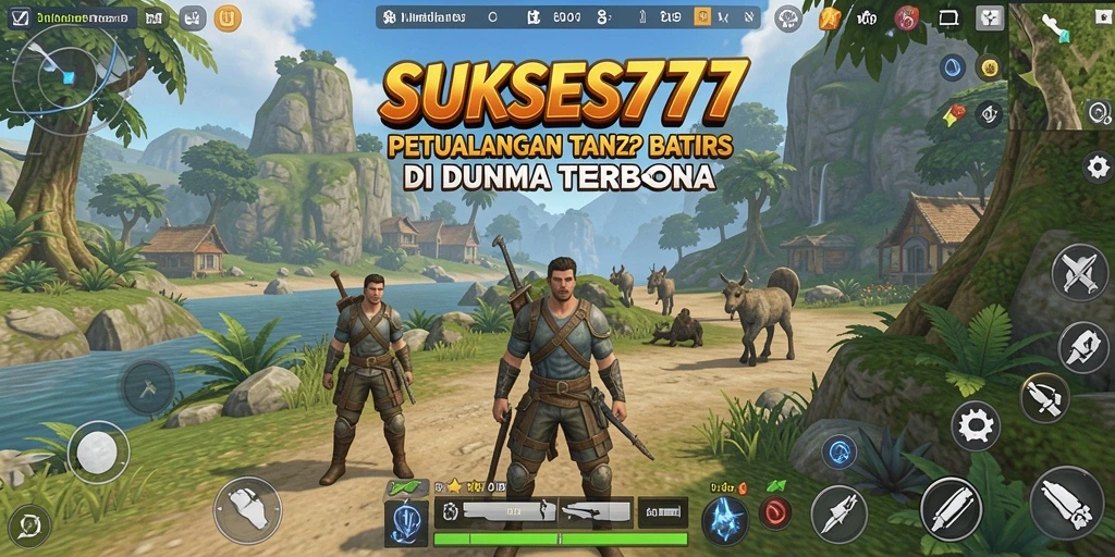 Screenshot gameplay <strong>SUKSES777</strong> yang menunjukkan dunia terbuka yang luas dan penuh warna.