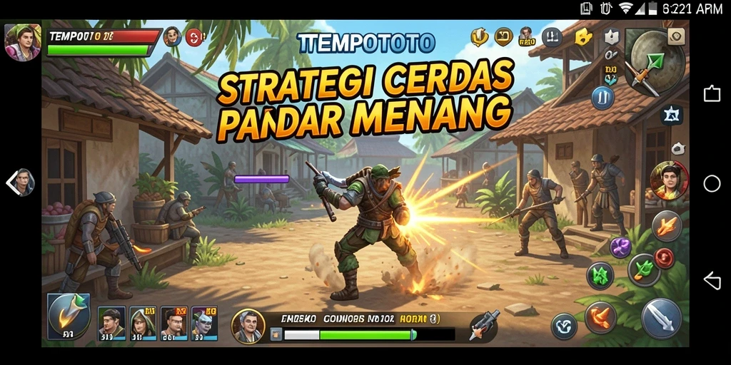 Tampilan gameplay TEMPOTOTO yang penuh aksi dan strategi.